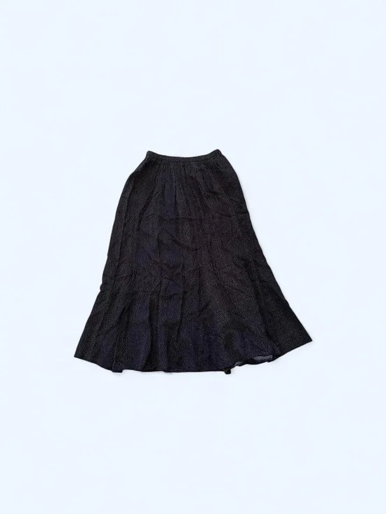 Black polka dot midi skirt with elastic waistband‎