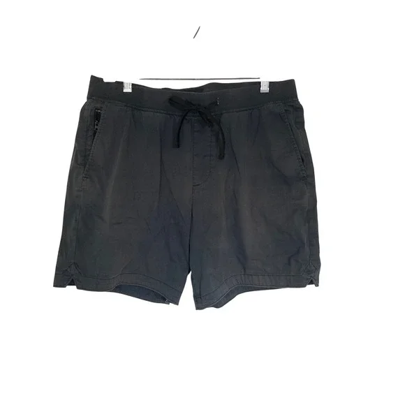 Abercrombie & Fitch Mens Stretch Shorts Dark Grey Drawstring Zipper Pocket L