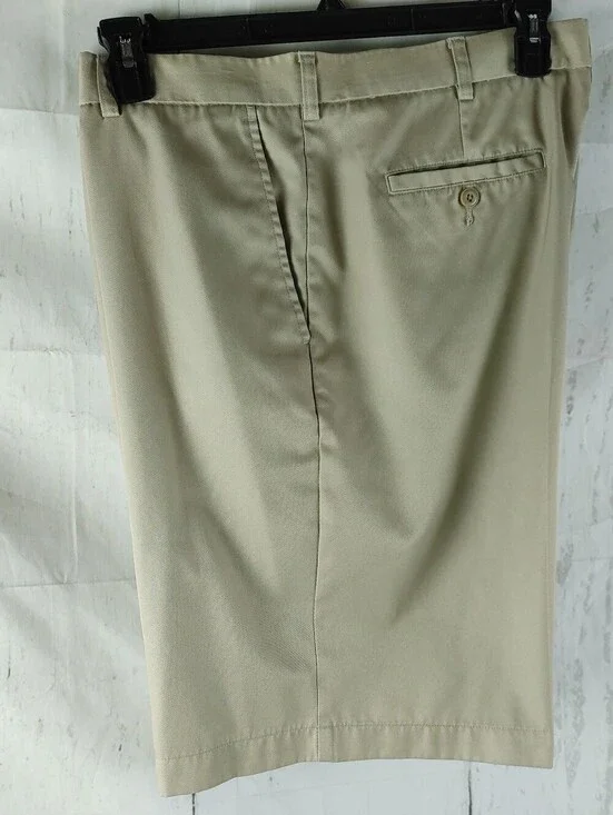 Ben Hogan Performance Golf Shorts Mens Khaki Beige Flat Front Casual 38