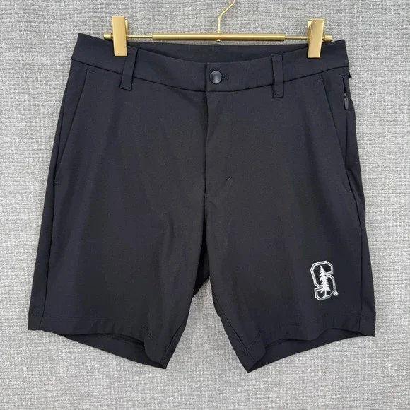 Lululemon Commission Golf Shorts Men 28 Black Stanford Logo