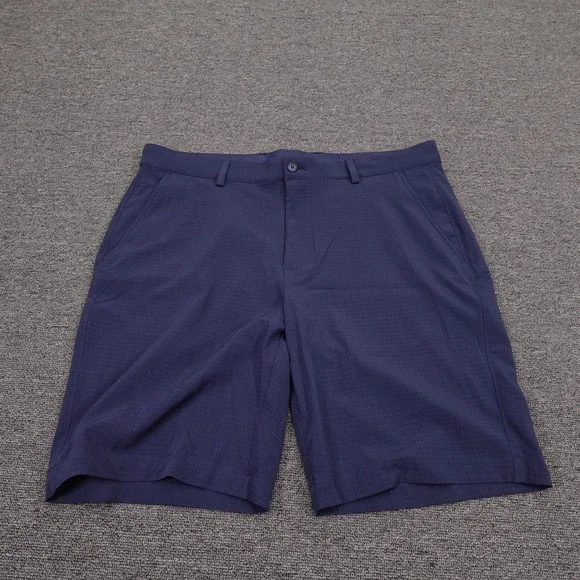 Greg Norman Shorts Mens 36 Blue Microfiber Chino Stretch 10 Inseam‎ Golf Casual