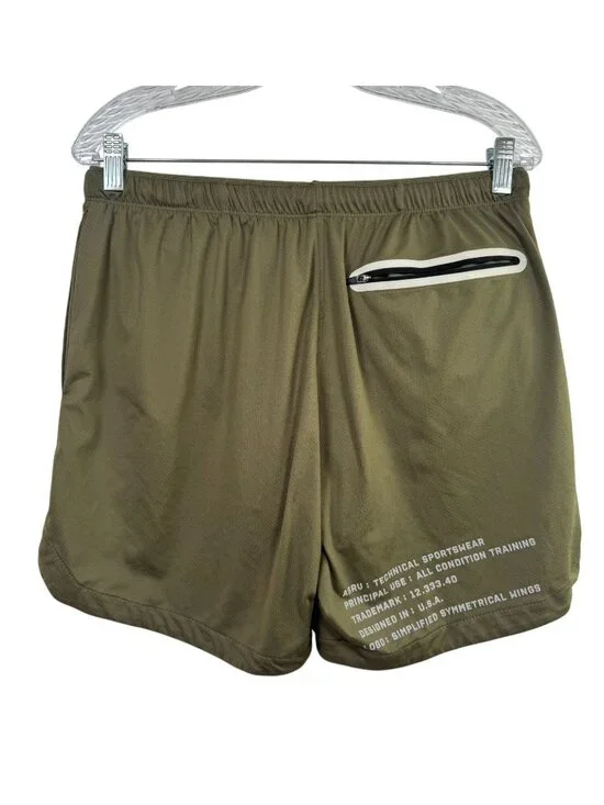 ASRV Mens Olive Green Trainlite Liner Technical Training Shorts Size Medium