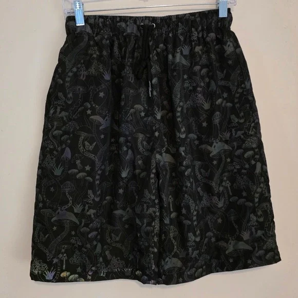 Mens Psychedelic Mushroom Shorts Size XXL Black Iridescent Rave Festival