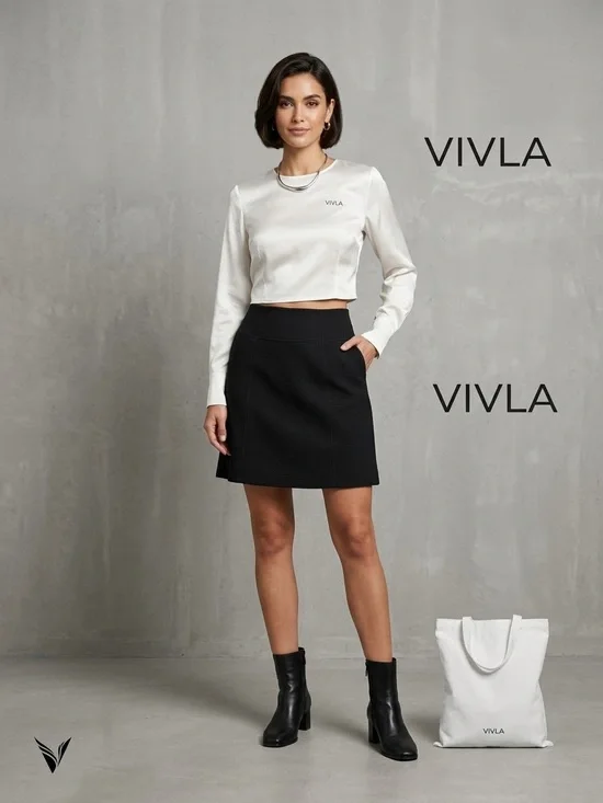 VIOLA PER DONNA Black Textured Mini Skirt Size EU 36