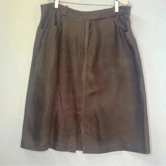 Tyler Böe 100% Linen Skirt‎ Front Slit Pockets Sz 14