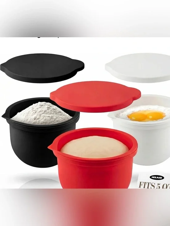 New Open Box 3-Pcs 5qt Mixer Bowl Silicone Insert Aid,Non-Stick Liners