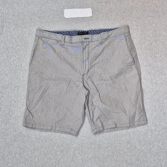 Banana Republic Men Shorts 38 Gray Polka Dot Chino Aiden Short‎ Button 9.5
