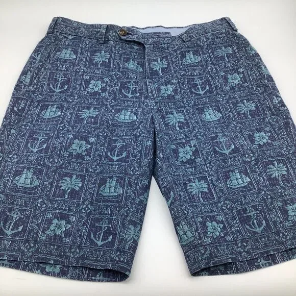 Brooks Brothers Mens Reyn Spooner Bermuda Shorts Blue‎ Size 34