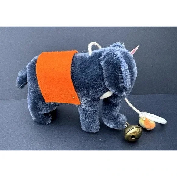 Vintage Steiff Club membership gift blue mohair elephant plush with bell 2007 EC