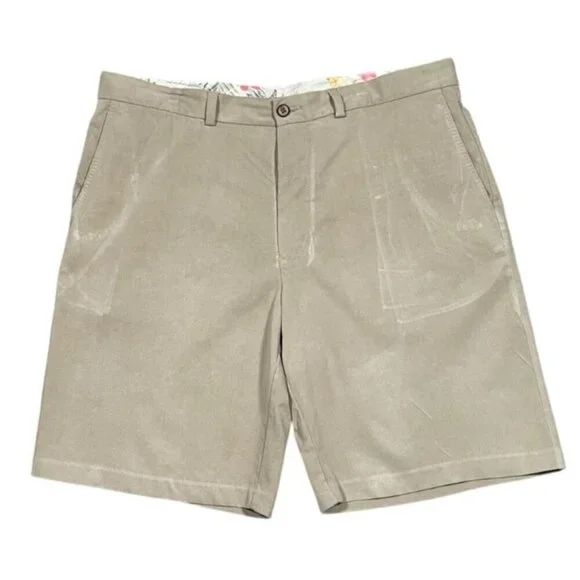 Tommy Bahama Men’s Silk Cotton Flat Front Chino Shorts - Khaki 38x10