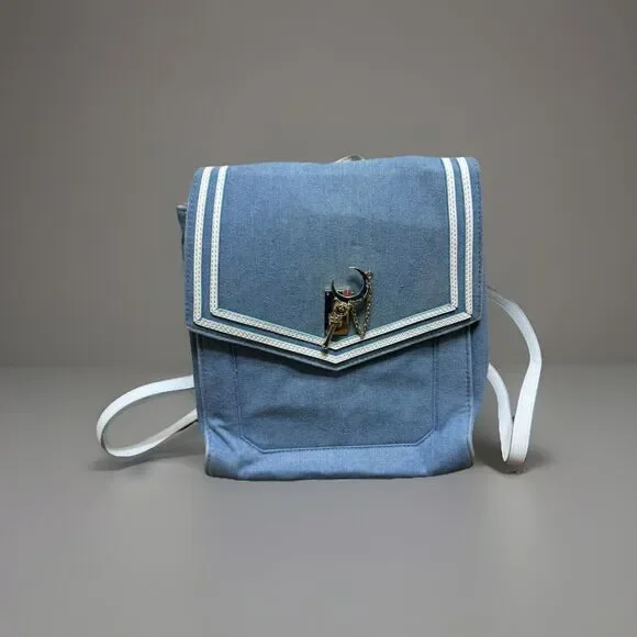 Sailor Moon Backpack Samantha Vega Denim Blue Comic Con Kidcore Fantasy Anime