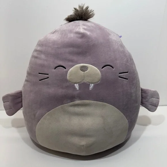 Squishmallows Bruce the Walrus 16 Inch Purple Plush Stuffed Animal Toy Kellytoy