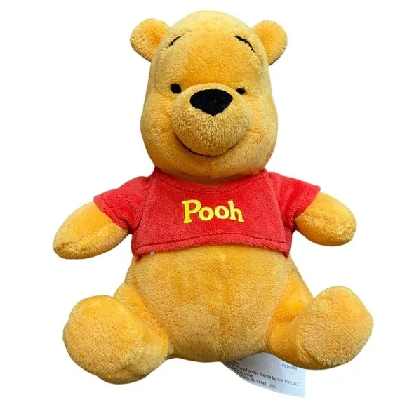 Disney Winnie the Pooh Plush Stuffed‎ Animal Red Shirt Just Play 6.5 / 7 in.