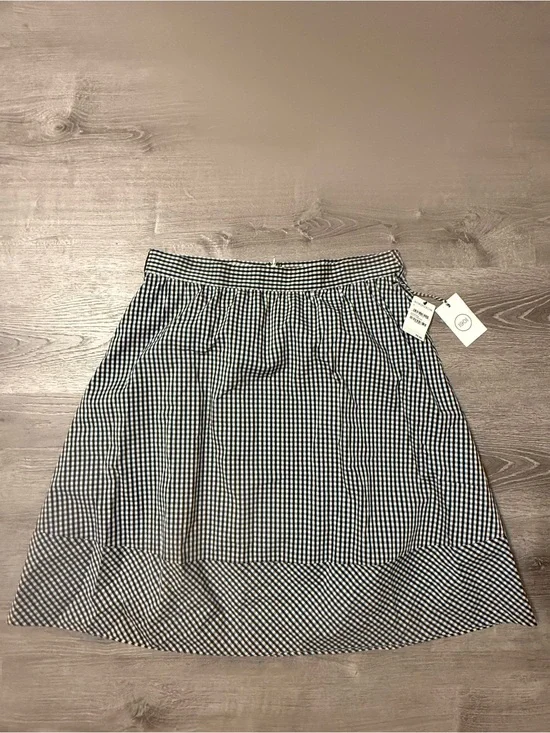 1901 Black and White Gingham A-Line Skirt