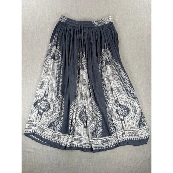 Philosophy Republic Clothing Indigo Medallion Print‎ Rayon Midi Skirt M NEW