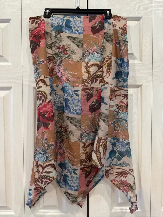 More To Come Multicolor Patchwork Floral Lara Midi Skirt