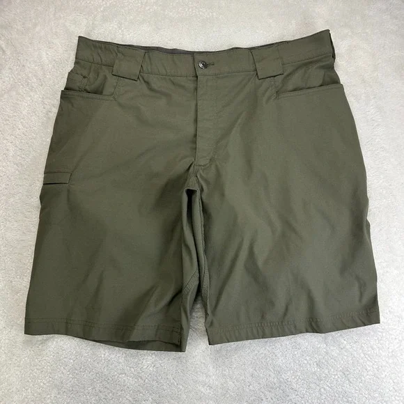 Duluth Trading Co. Flex Dry on the Fly Utility Shorts Mens 40 Olive Green Hiking