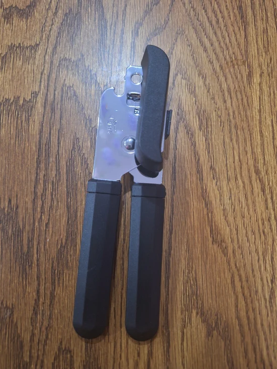 Black Manual Can Opener with Ergonomic Handles