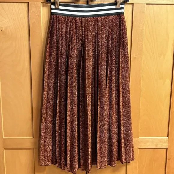 Gearge T Love Skirt Size Medium Womens Metallic Orange Made in Italy