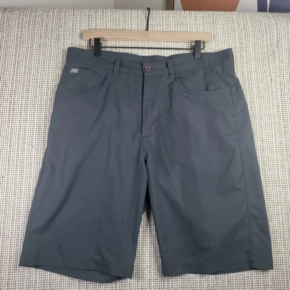 Matte‎ Grey Shorts Mens 34 Gray Golf Athletic Polyester Lightweight Performance
