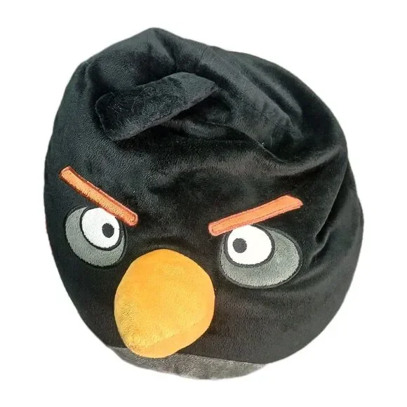 Angry Birds BOMB Black Bird Plush Soft Stuffed Micro Bean Bag Pillow 14
