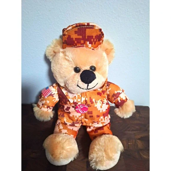 Dan Dee Desert Camo Military Teddy Bear Plush USA Flag Army Digital Camouflage