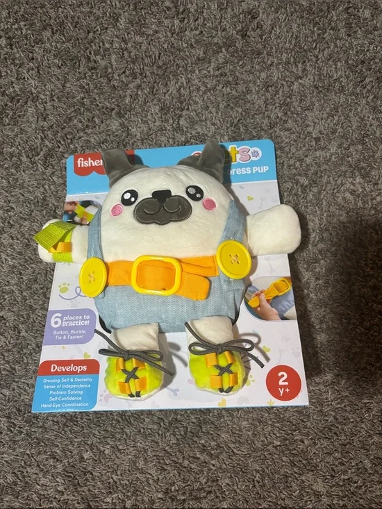 Fisher-Price Yellow, Cream & Gray Dress-Up Pug Plush Puppy