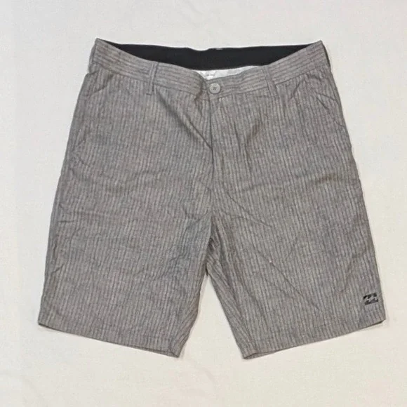 Billabong Men's Grey Pinstripe Hybrid Walkshorts Board Shorts Size 34