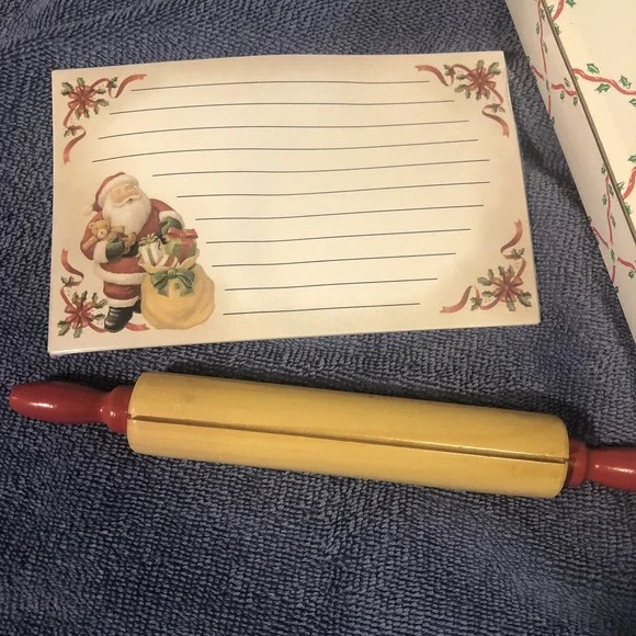 Christmas Recipe Cards And Rolling Pin Holder Kitchen Card Holder