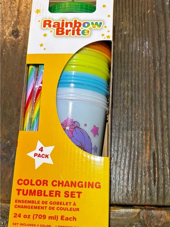Rainbow Brite ColorChanging Tumbler Set - Multicolor (4-Pack) Y2K