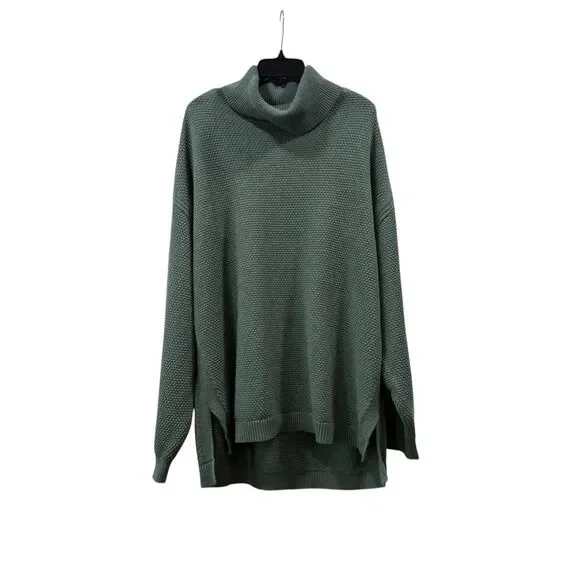 Free People Beach Green Hailee Oversized Turtleneck Sweater Size M