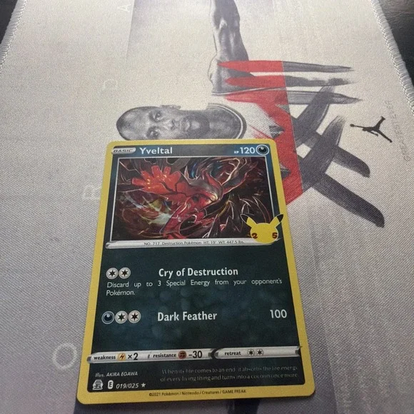 Yveltal 19/25 25th Ann. Celebrations Holo Pokemon NM Illustrator Akira Egawa
