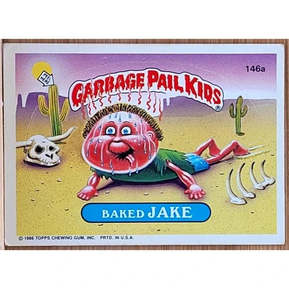 1986 TOPPS GARBAGE PAIL KIDS BAKED JAKE‎ 146A WHITE SPACE BANNER ERROR