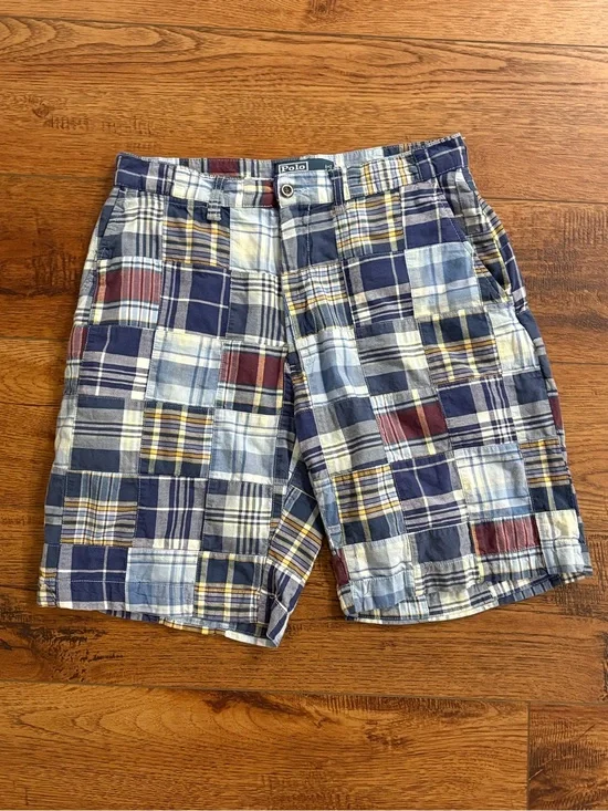 Polo Ralph Lauren Patchwork Madras Shorts Men’s 30 Prospect Plaid