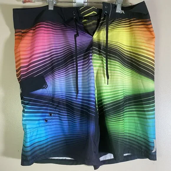 Hurley Phantom Genesis Boardshorts Rainbow Colors Size 36