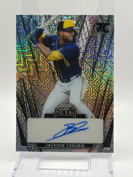 2024 Leaf Metal Jackson Chourio Rookie Silver Mojo Auto 2/10 SP Brewers RC