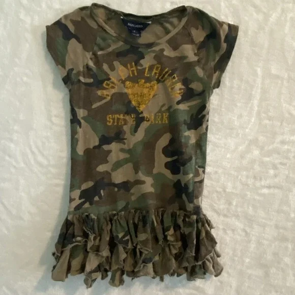 Ralph Lauren RL Kids Girls Size 6 Ralph Lauren State Park Camo Dress‎