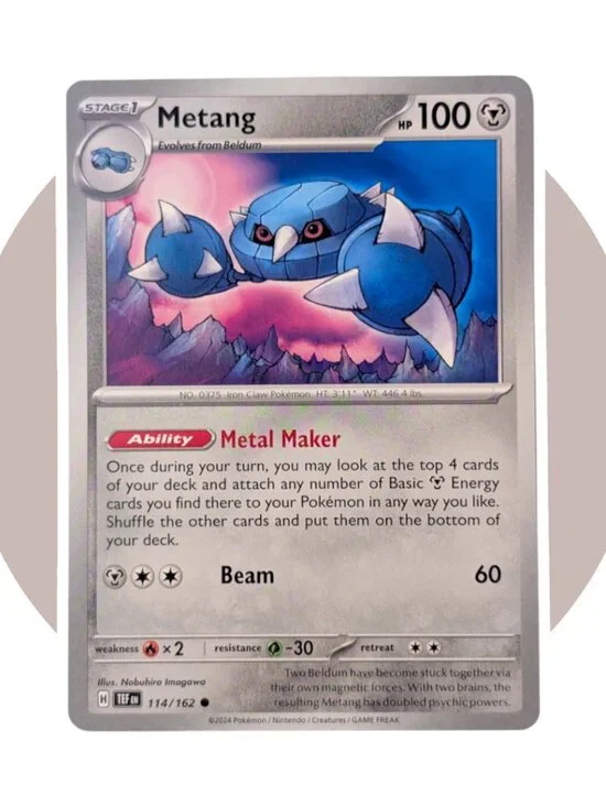 Temporal Forces Pokemon Card (SS67): Metang 114/162