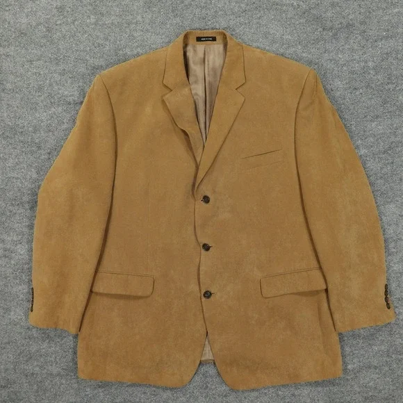 Calvin Klein Jacket Mens 46R Tan Micro Corduroy 3 Button Blazer Sport‎ Coat