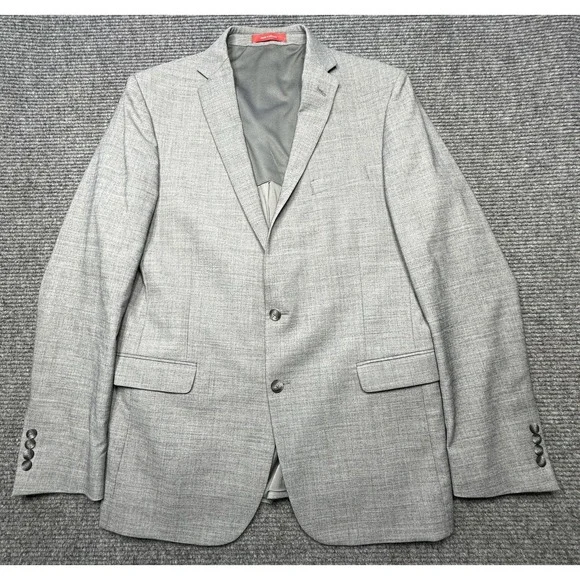Kenneth Cole Blazer Mens 46 Gray Slim Fit Two Button Suit Jacket Awear-Tech‎