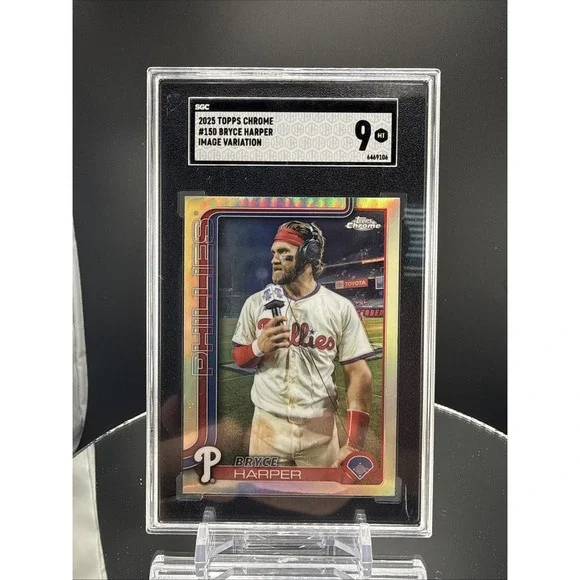 Topps 2025 Chrome Bryce‎ Harper Image Variation #150 Philadelphia Phillies SGC 9