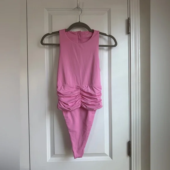 Riot Swim Jace One-Piece Thong Minimal Coverage Bubblegum Pink Size Medium