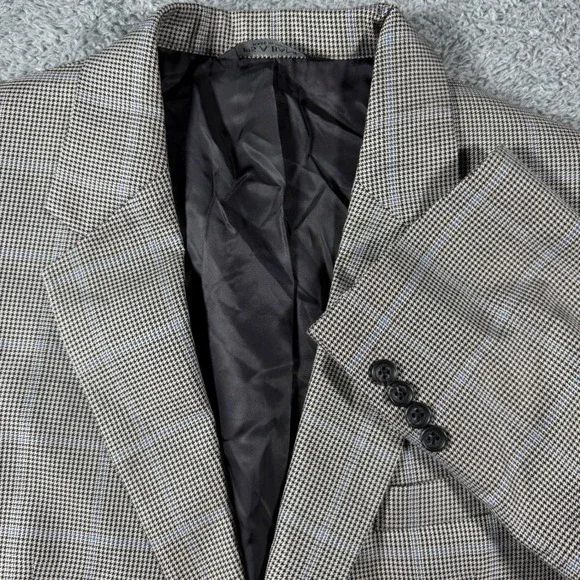 Jos. A. Bank Sport Coat Mens 42S Silk Wool Houndstooth Windowpane Jacket 2 Butto