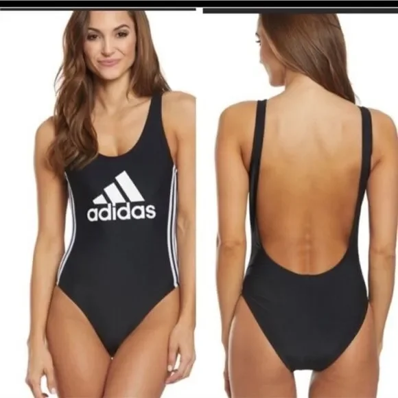 Adidas Scoop Neck Sz Large Women's One-Piece Swimsuit