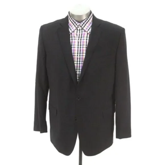 charcoal Brooks Brothers blazer jacket‎ sport suit coat explorer regent fit 46 L