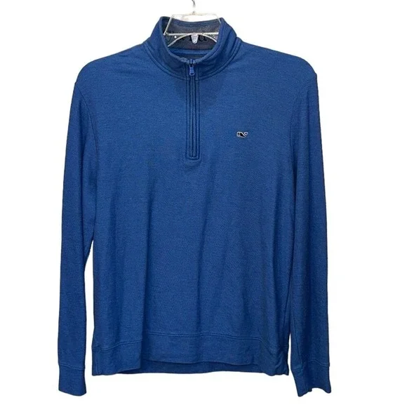 Vineyard Vines‎ Saltwater Quarter Zip Pullover Cotton Sweater 1K1154 Size Medium