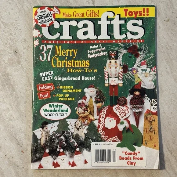 CRAFTS MAGAZINE DECEMBER 1993 CHRISTMAS ISSUE W/PULL-OUT FULL SIZE‎ PATTERNS