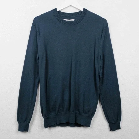 OUTERKNOWN Organic Cotton Crewneck Sweater Essential‎ All Seasons Blue Mens Sz S