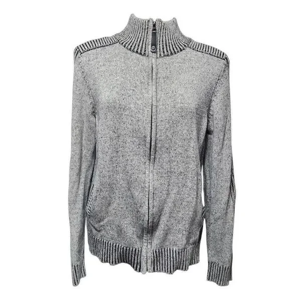Fried denim NYC ribbed knit full zip‎ sweater men's medium