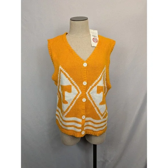 Vintage Castaways Tennessee Volunteers Sweater Vest Large Vols Knit‎ 90s NWT